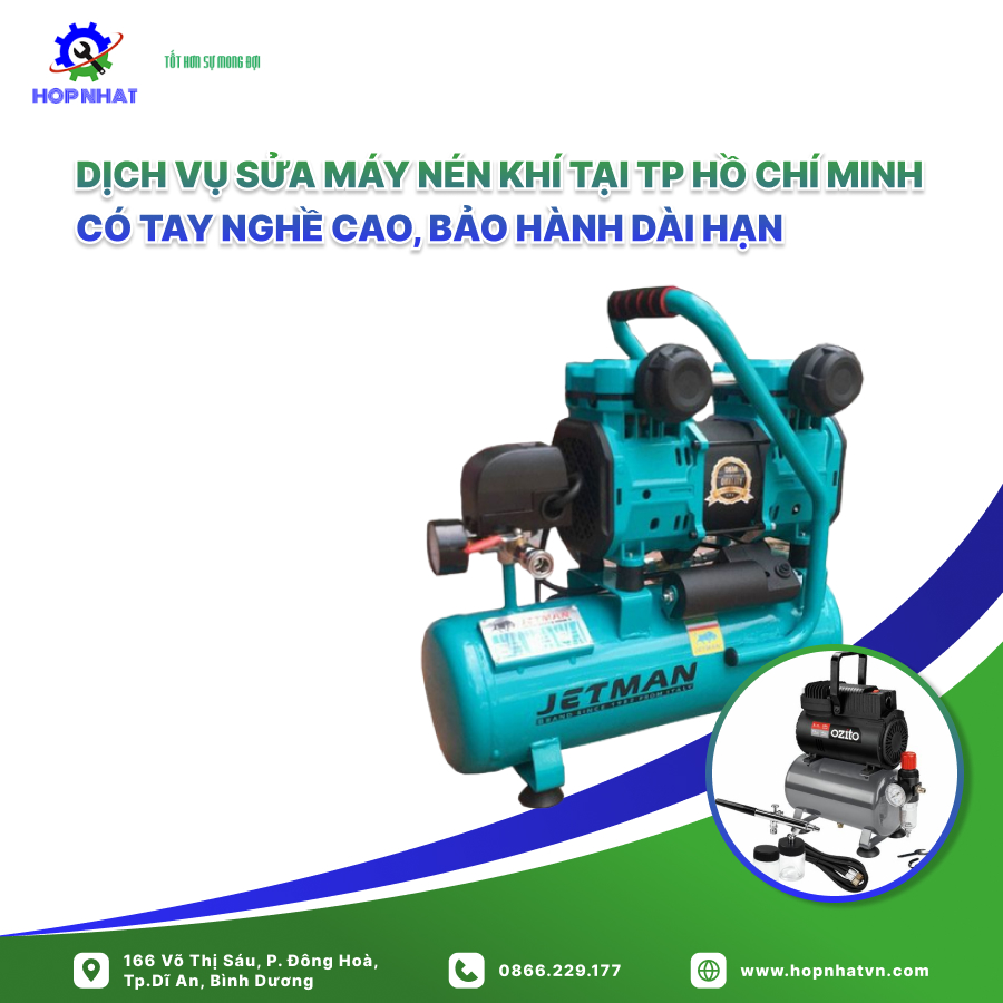 <p dir="ltr">Máy nén khí của bạn đột nhiên kêu to hơn bình thường hoặc chất lượng khí nén giảm mà không biết nguyên do tại sao? Bạn muốn tìm địa điểm sửa máy nén khí tại TPHCM với đội ngũ nhân viên có tay nghề cao và được bảo hành dài hạn? </p>

<p dir="ltr">Vậy bạn hãy tham khảo bài viết dưới đây về các lỗi thường gặp của máy nén khí và cách sửa chữa phù hợp với từng lỗi cũng như tham khảo dịch vụ sửa chữa máy nén khí tại nhà.</p>