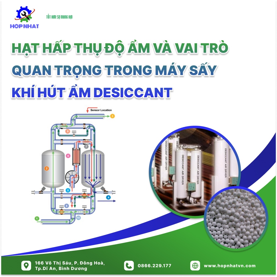 <p style="text-align: justify;"><em><span style="font-size:16px;">Khi nói đến việc kiểm soát độ ẩm trong không khí, hạt hút ẩm máy sấy khí đóng một vai trò thiết yếu trong việc bảo vệ chất lượng sản phẩm và duy trì hiệu suất sản xuất. Trong bài viết này, chúng ta sẽ cùng tìm hiểu về hạt hút ẩm máy sấy khí và những lợi ích mà chúng mang lại. </span></em></p>