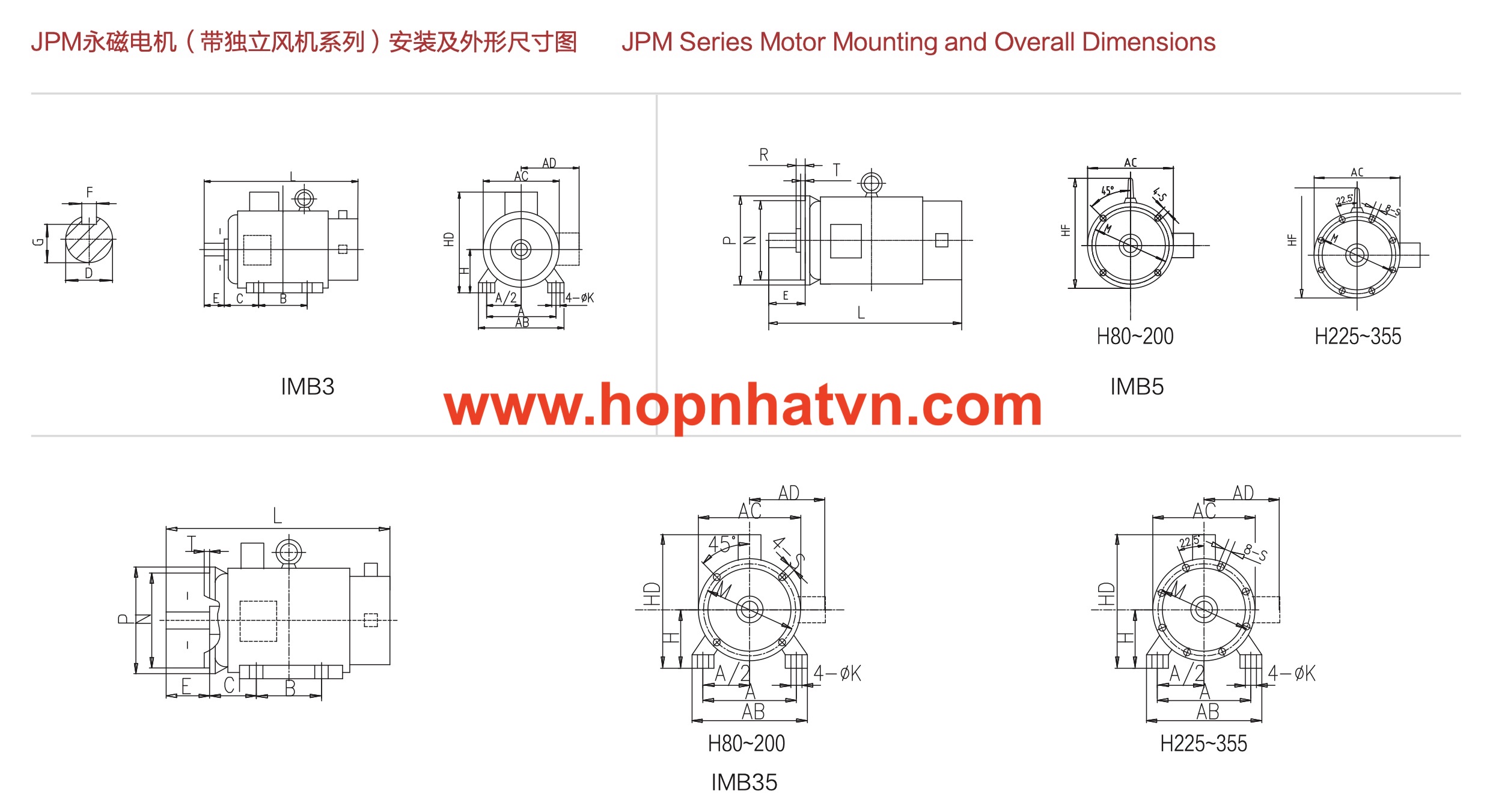 Động cơ đồng bộ nam châm vĩnh cửu ba pha Seri JPM (Được thiết kế đặc biệt cho máy nén khí)