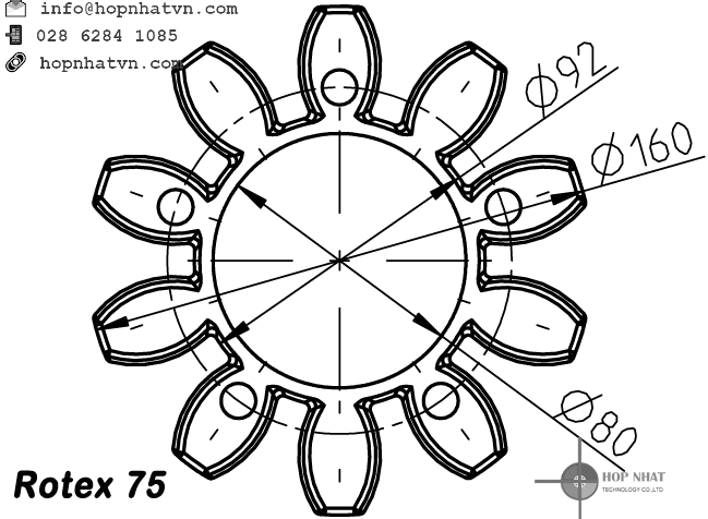 Khớp nối trục Rotex 75