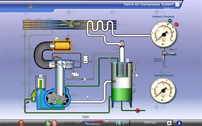 Flash demo nguyên lý hoạt động máy nén khí